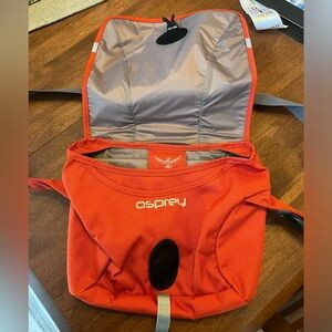 OSPREY Backwoods Flapjack Courier Small Red Orange Messenger Crossbody Bag